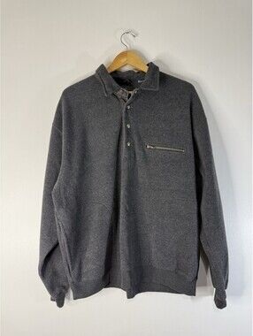 Gray Gap 1/4 Men’s Fuzzy Button Sweater Size XL Long Sleeve
